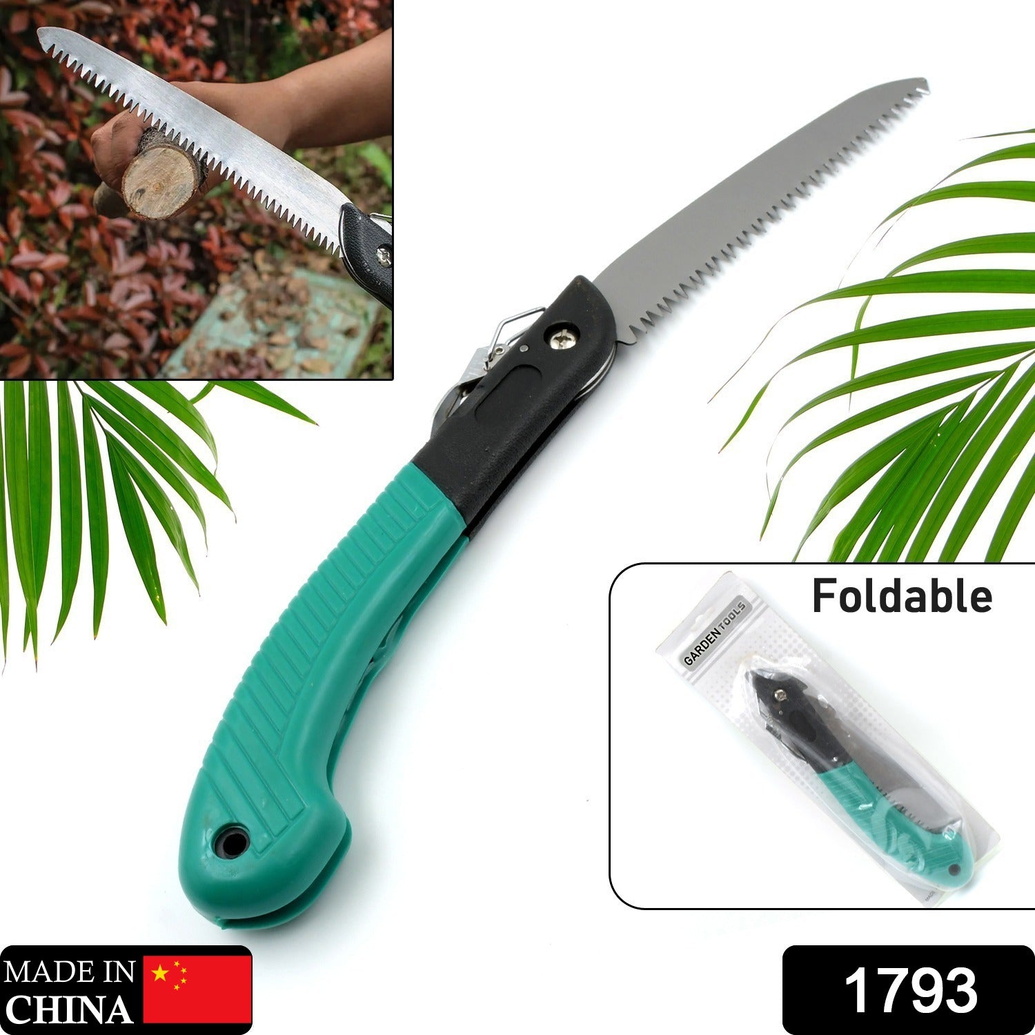 Pruning saw, folding design, ideal for camping, gardening, and cutting various materials. Pruning saw, folding design, ideal for camping, gardening, and cutting various materials.
